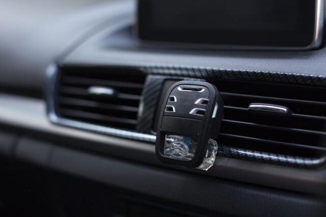 Automotive air conditioning in the car with air freshener